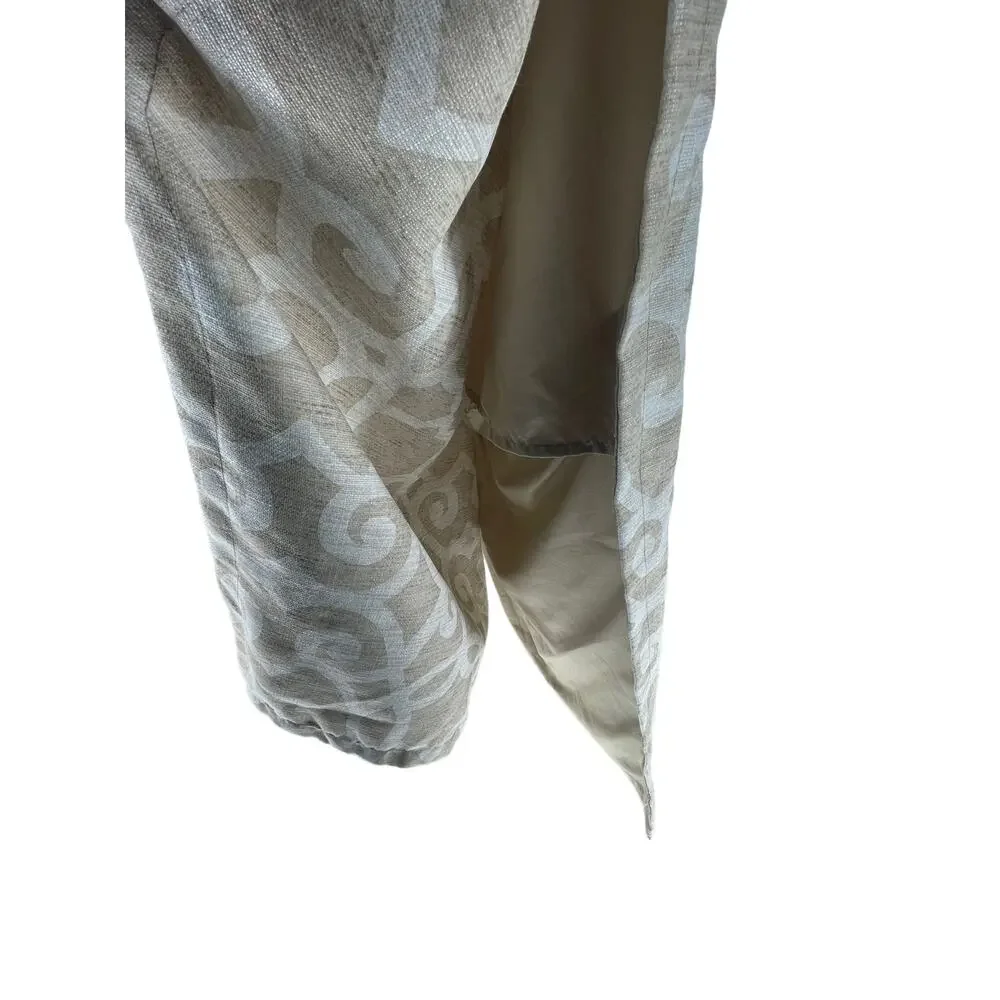 Beige White Printed King Sized Pillow Case 20